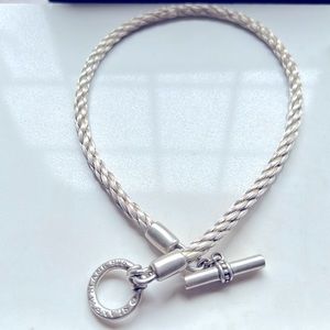 SLANE AND SLANE twisted top necklace with beaded toggle. Extremely rare.